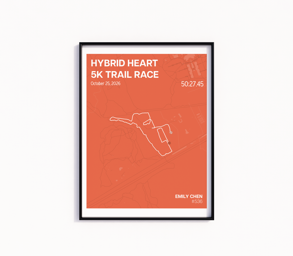 Hybrid Heart 5K & 10K Trail Race Print - Classic