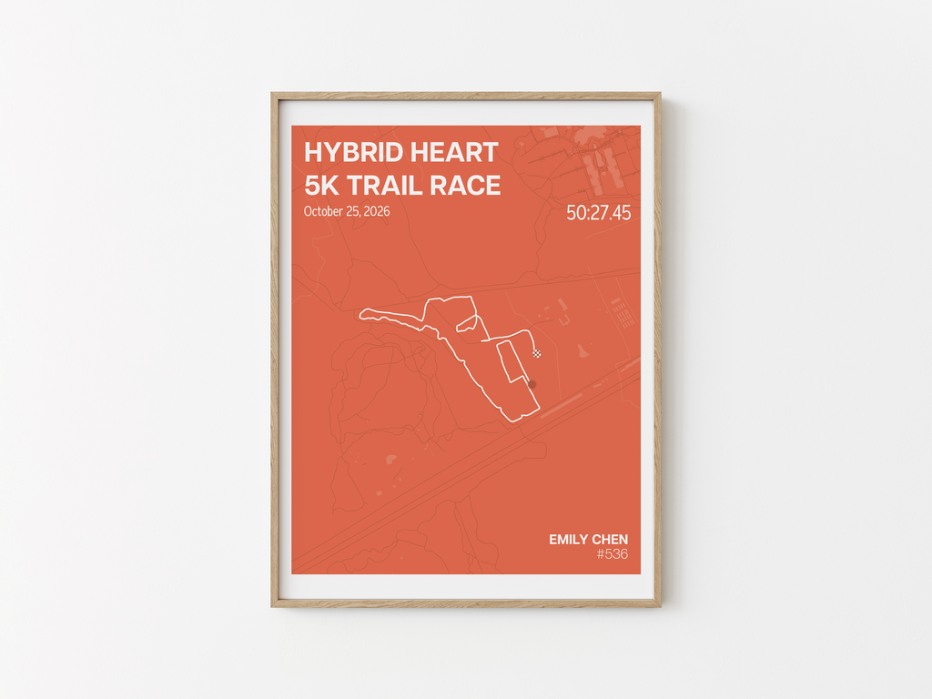 Hybrid Heart 5K & 10K Trail Race Print - Classic