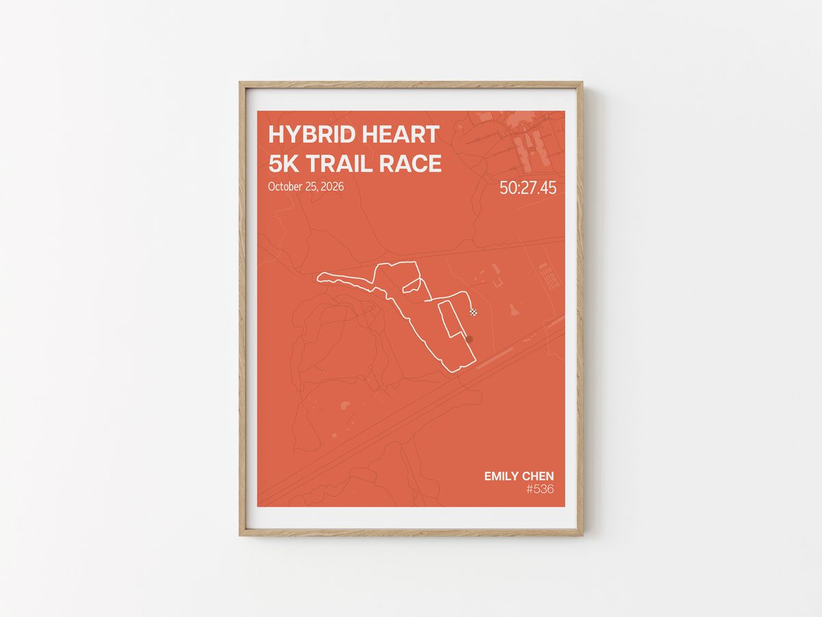Hybrid Heart 5K & 10K Trail Race Print - Classic