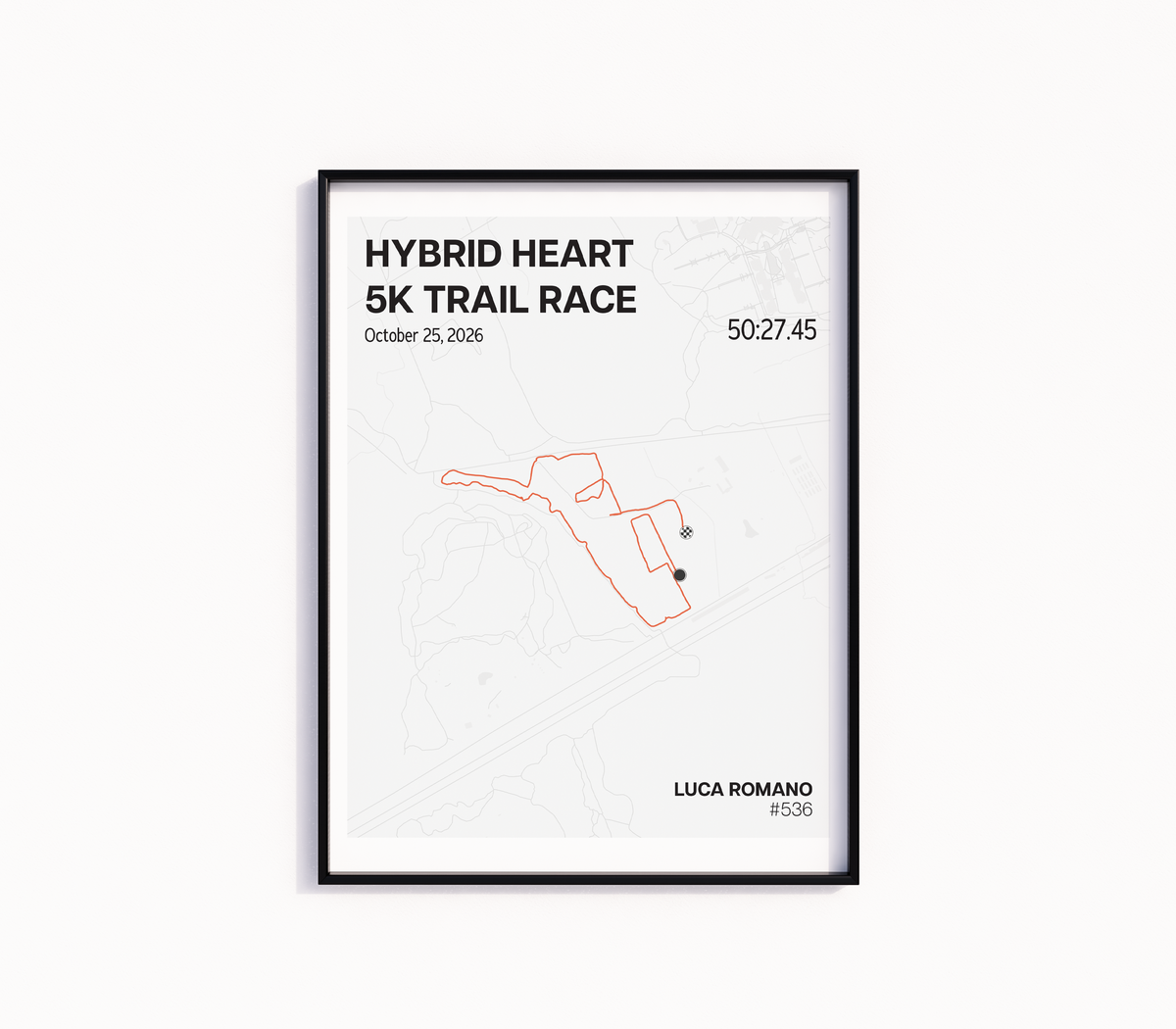 Hybrid Heart 5K & 10K Trail Race Print - Light