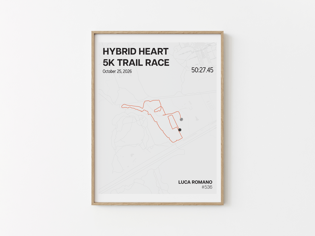 Hybrid Heart 5K & 10K Trail Race Print - Light