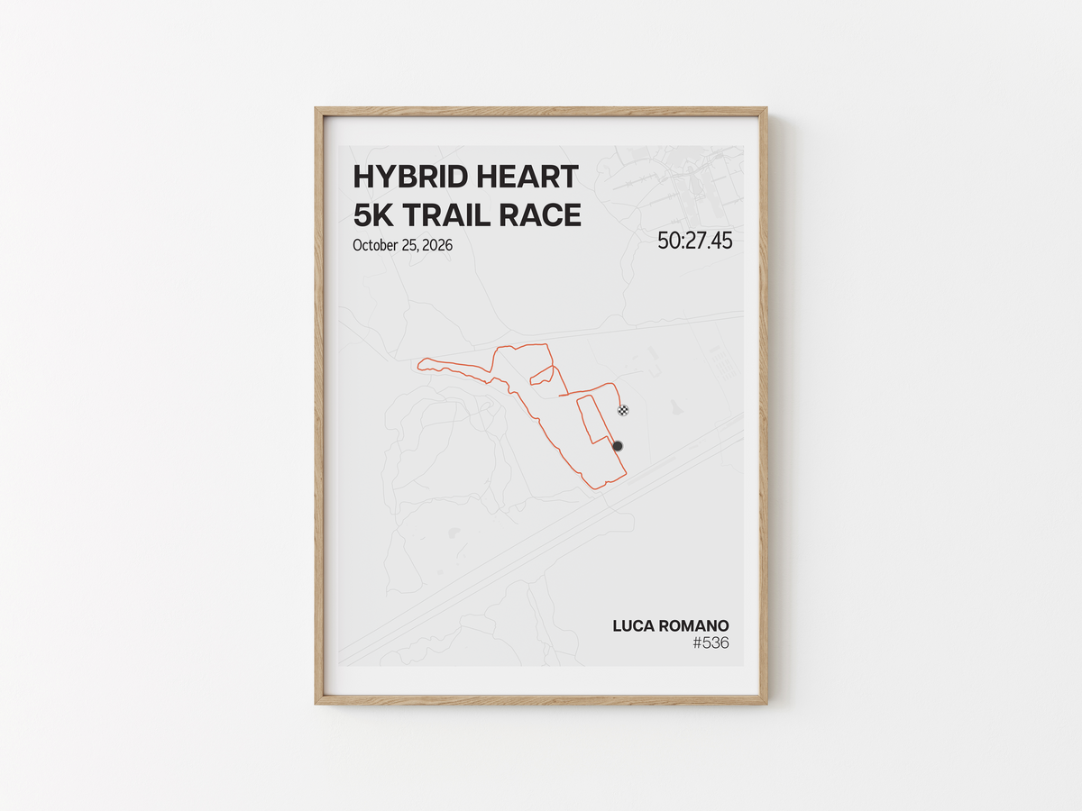 Hybrid Heart 5K & 10K Trail Race Print - Light
