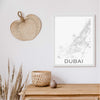 Dubai black and white minimal map art