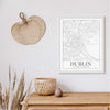 Dublin black and white classic map art