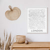 London black and white minimal map art