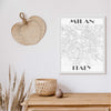 Milan black and white art deco map art