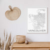 Vancouver black and white minimal map art